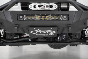 Jeep Wrangler Front License Plate Bracket - Addictive Desert Designs - Stealth Fighter Compatible - Hammer Black - `18-`20